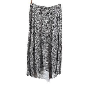 Japna size large high low midi skirt. Wide waist band faux wrap